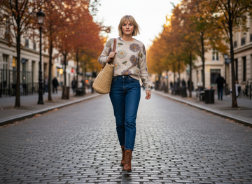 Floral Crystal Sweater